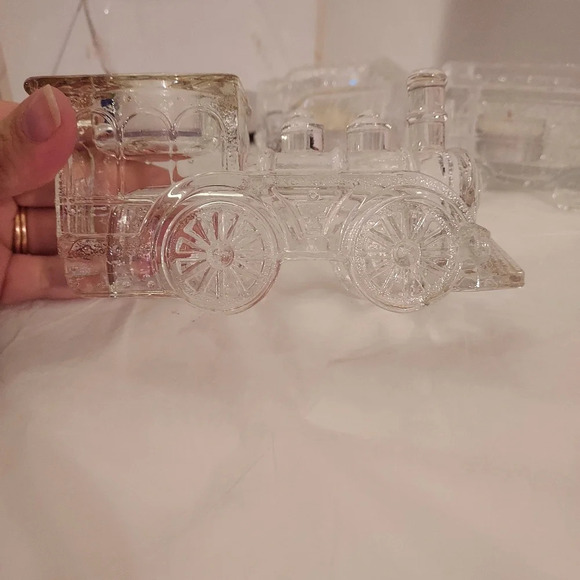 Fitz and Floyd 3 Piece Crystal Holiday Train Votive - In Original Box - Picture 5 of 13